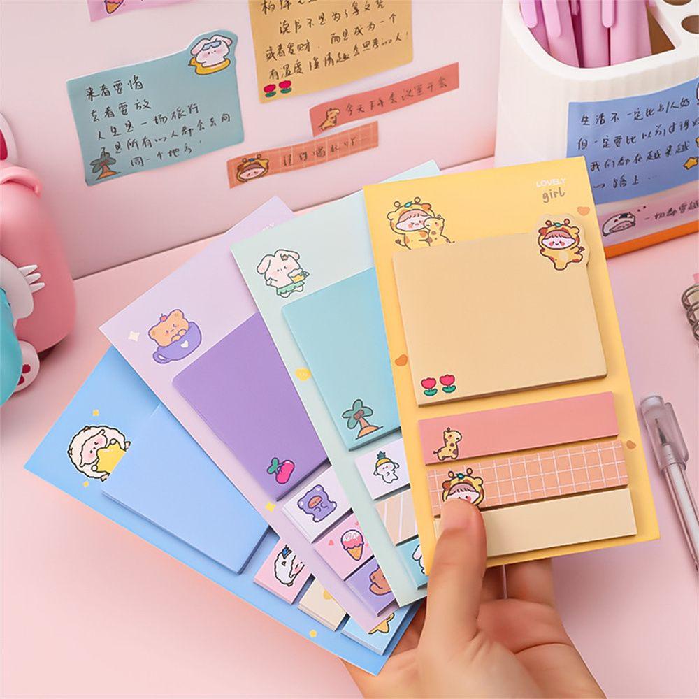 Top 80lembar Sticky Notes Kawaii Kartun Animal N Times Kertas Planner Stiker