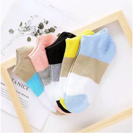 TJM KK218 Kaos Kaki Murah Motif 3 Warna Korea Import Ankle Cute Semata Kaki