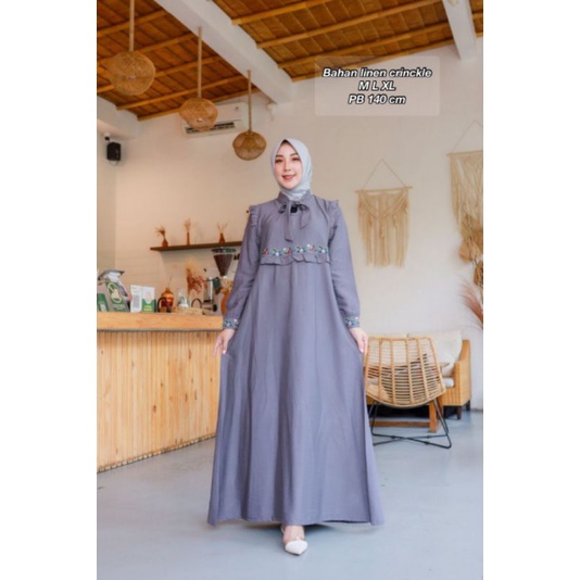 GAMIS KATUN TOYOBO BORDIR / GAMIS POLOS / GAMIS KATUN / GAMIS TERBARU / GAMIS TERLARIS / DREES
