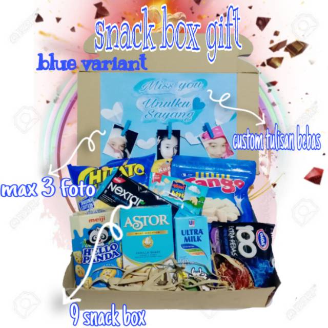 box snack gift blue / gift box/ hadiah
