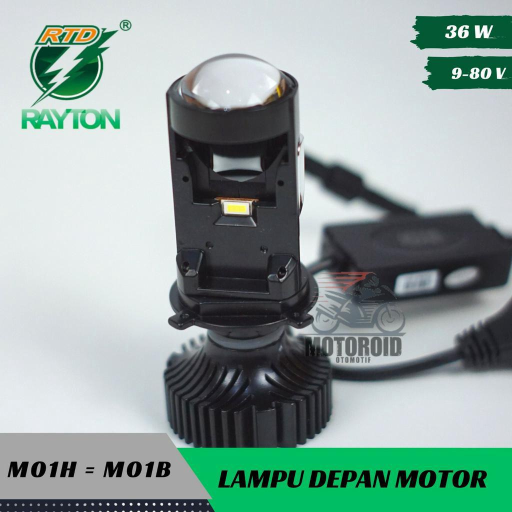 LAMPU TYPE M01H-H4 BIG PROJECTOR WITH FAN DENGAN KIPAS RTD M01B-H4 LED MINI PROJECTOR RAYTON NEW PACKAGING