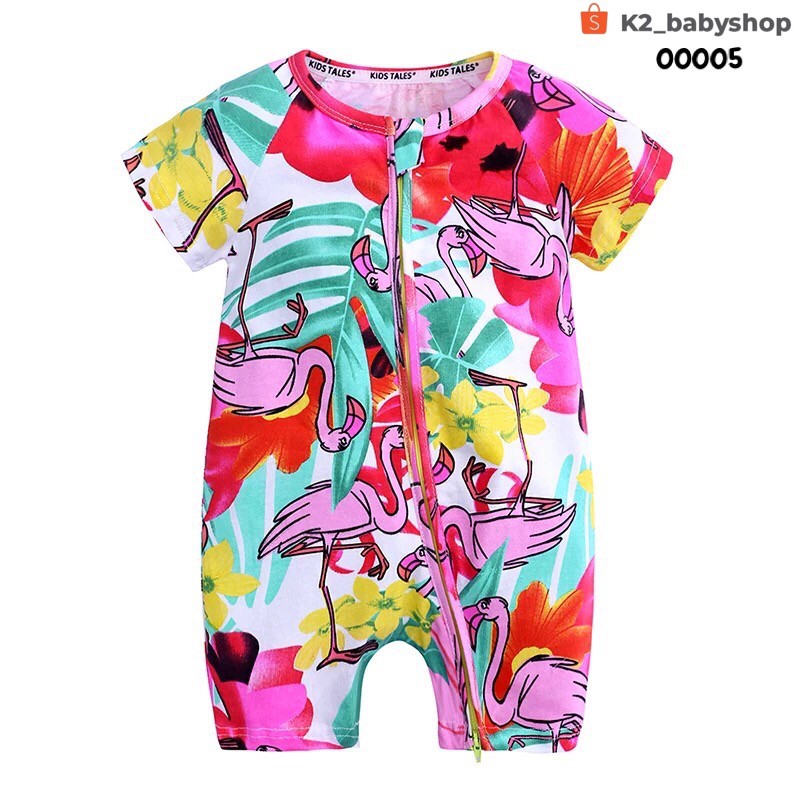 BABY K2 - BABY SHORT ZIPPYSUIT MOTIF FLAMINGO KODE 00005