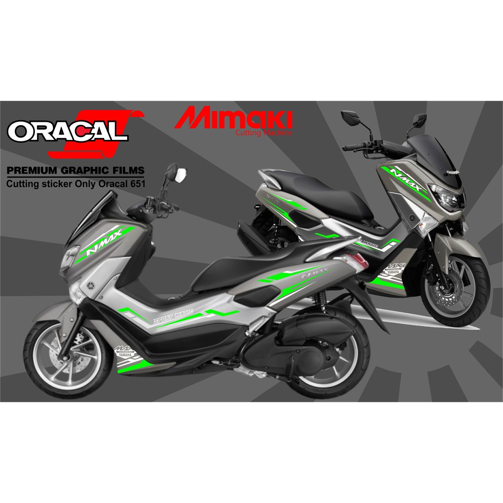 STICKER CUTTING NMAX ABU ABU - STRIPING NMAX HIJAU KOMBINASI PUTIH BAHAN ORACAL