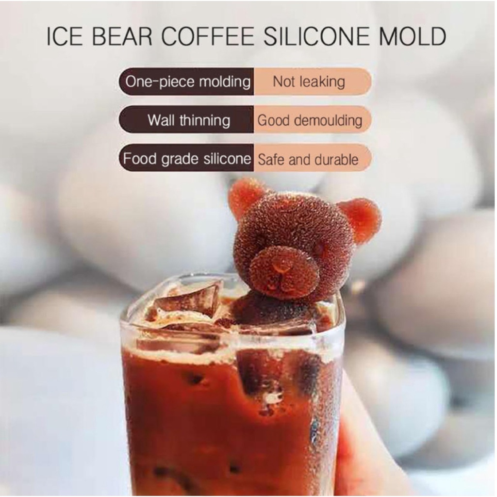 Cetakan es Bentuk Beruang Lucu dan Unik Toko coffee ukuran kecil dan besar