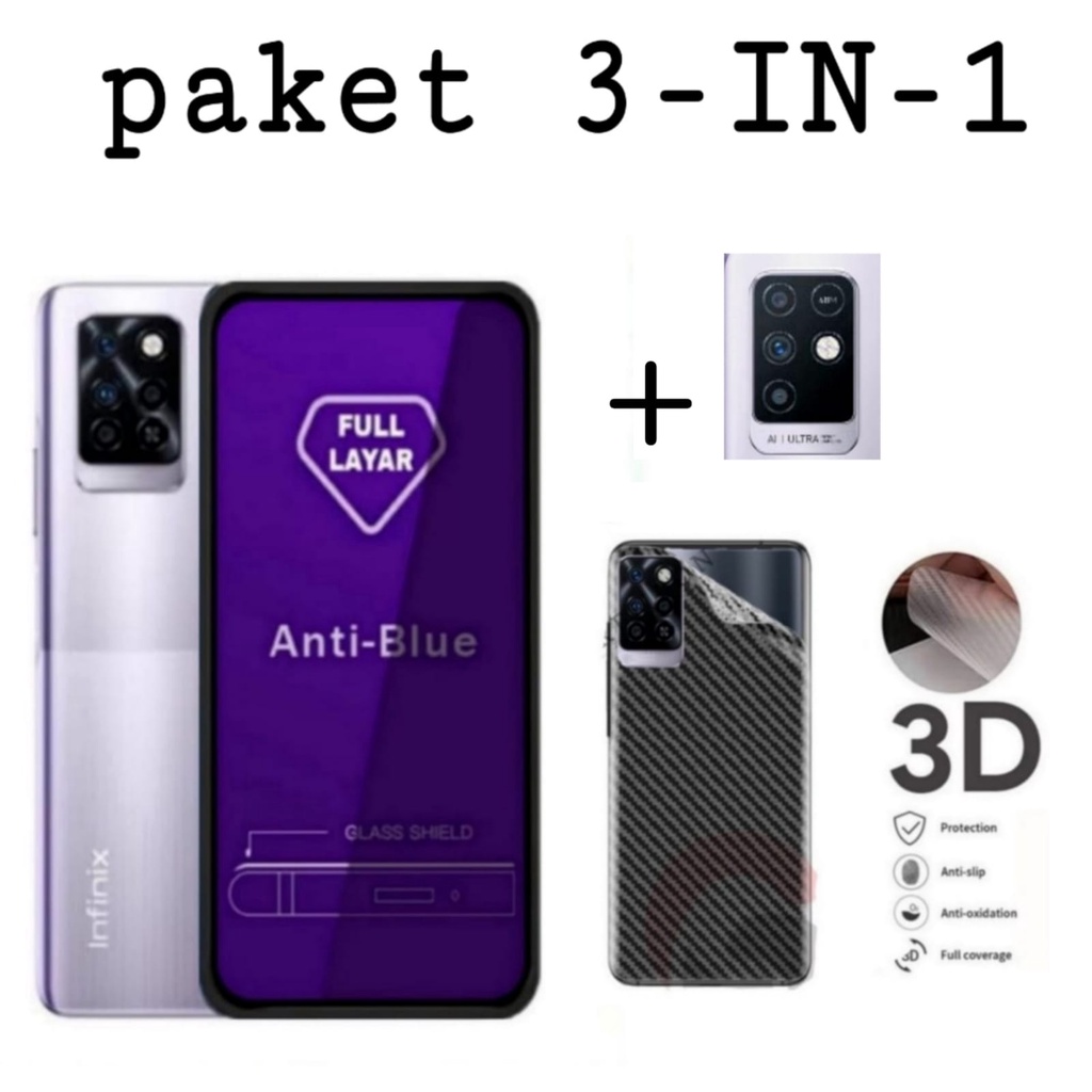 PROMO Tempered Glass Blue Light INFINIX NOTE 10 NOTE 10 PRO NFC Anti Radiasi Full Cover Garskin Anti Gores Kamera