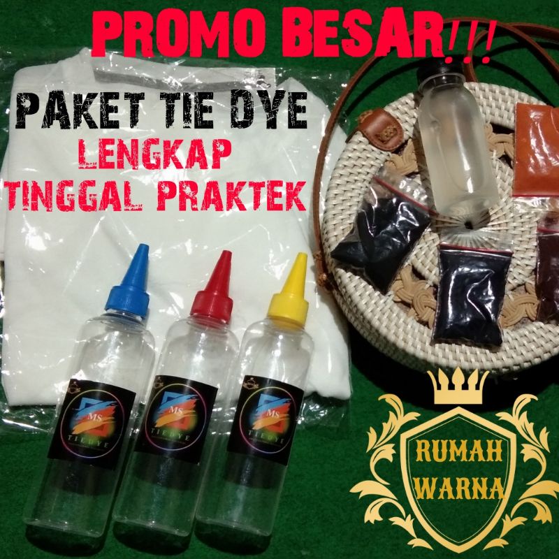 PAKET TIE DYE  LENGKAP TERMURAH| TIE DYE KAOS|PEWARNA TIE DYE|PEWARNA REMASOL|PEWARNA BATIK