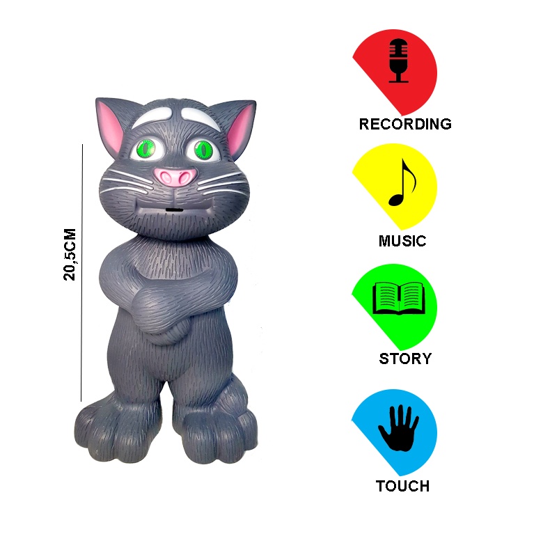 Mainan Anak Talking Tom Cat  Singing Tom Cat Versi Bahasa Inggris/ Mainan Boneka Kucing Berbicara 140D