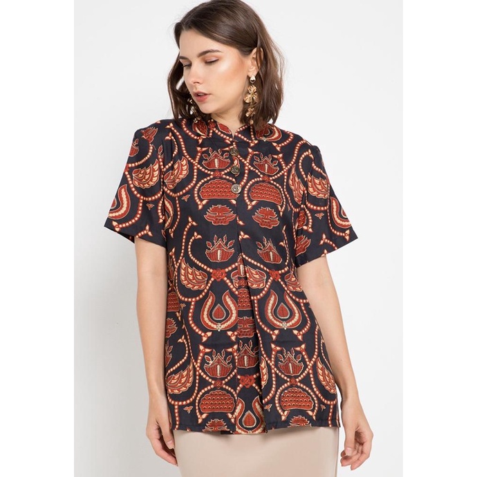Adikusuma By Arjuna Weda Blouse Batik Wanita - Merah Termurah