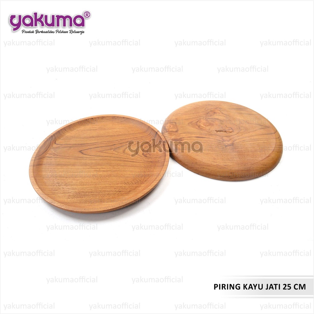 PIRING MAKAN KAYU JATI PREMIUM 25 CM