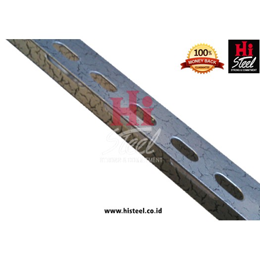 Besi Siku Lubang Hammertone 36 X 36 X 1.2mm X 3 meter