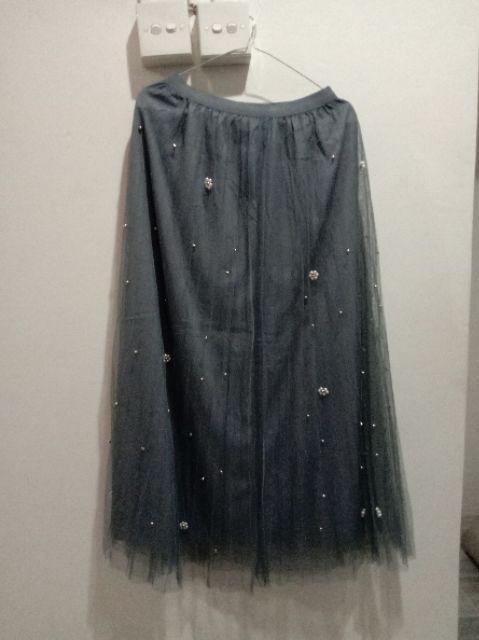 Rok tutu panjang polos bunga mutiara import bkk hk chn 