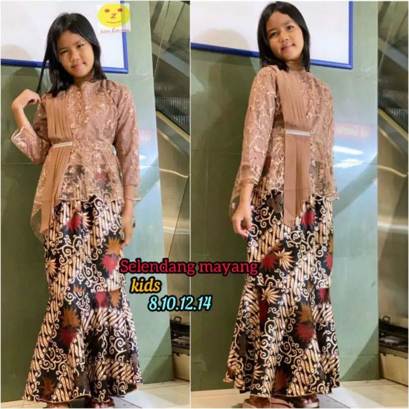 Setelan aurora selendang anak/kebaya pesta anak/kebaya anak modern BY BA