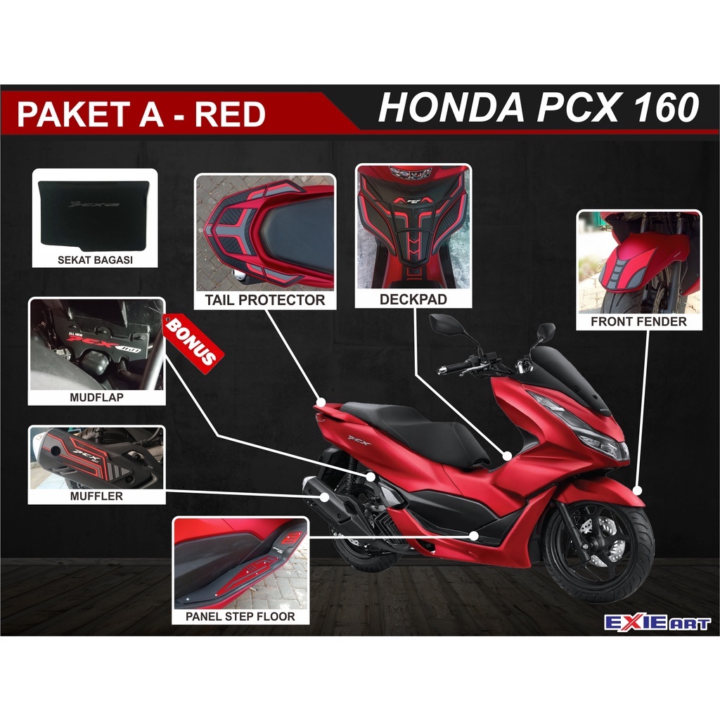 PAKET KOMPLIT PROTECTOR PCX 160 - FULL SET AKSESORIS HONDA PCX 160