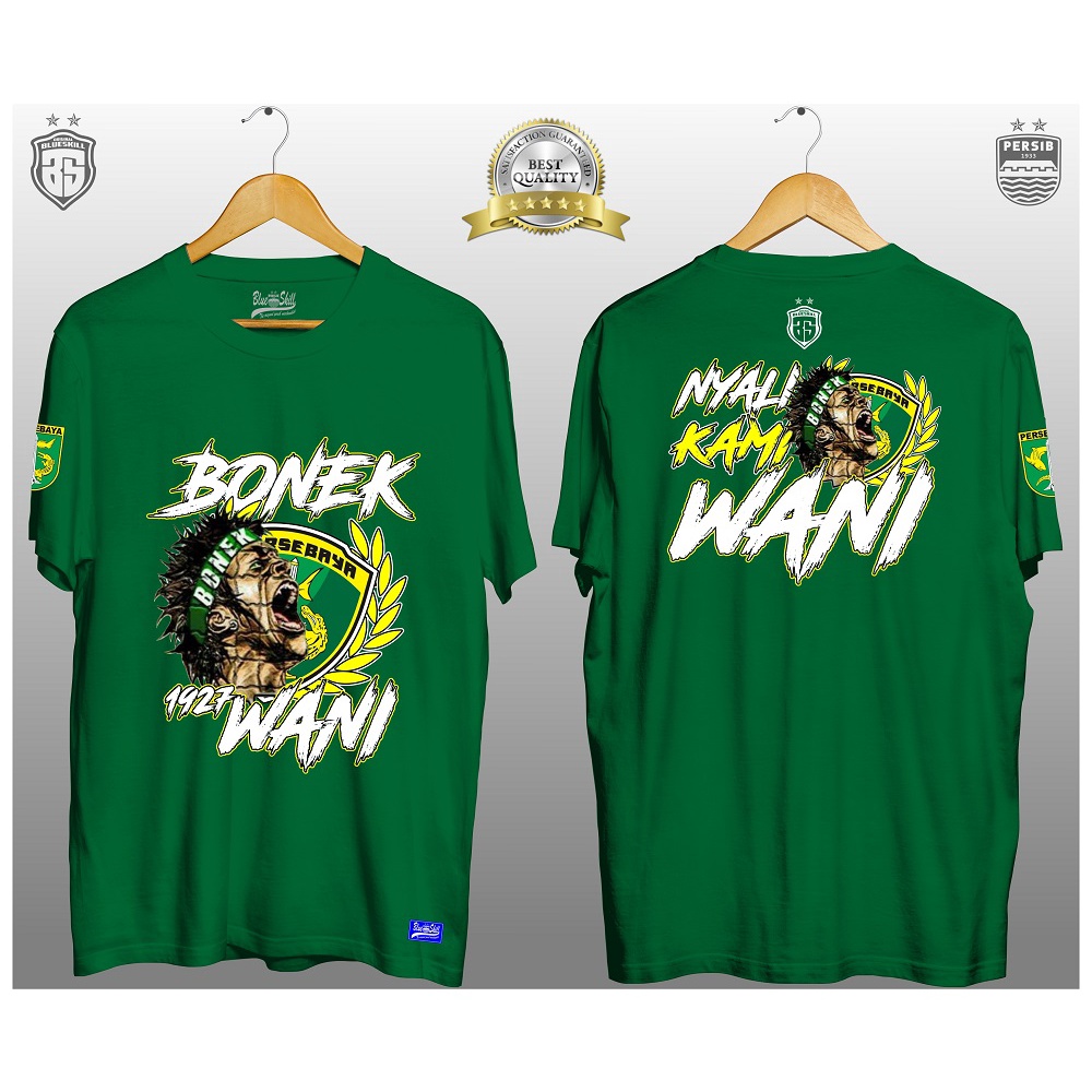 Kaos persebaya surabaya / kaos bonek 1927 wani / kaos bonek pendek persebaya wani / kaos persebaya untuk pria dan wanita / kaos originalblueskill