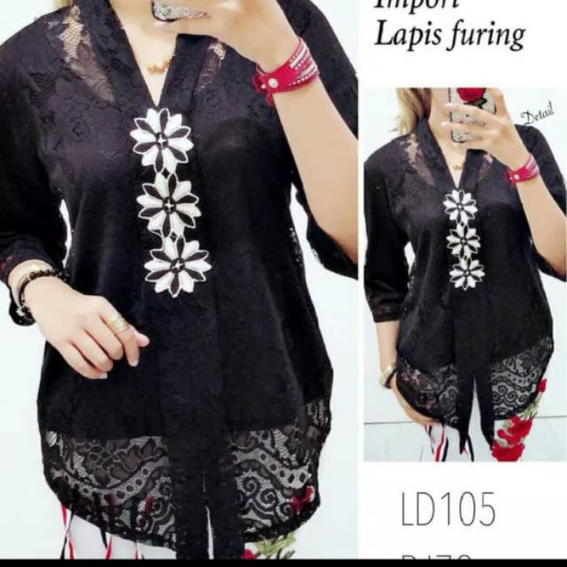Baju Atasan Wanita Kebaya Brukat Brokat Cantik Bagus Kualitas Import