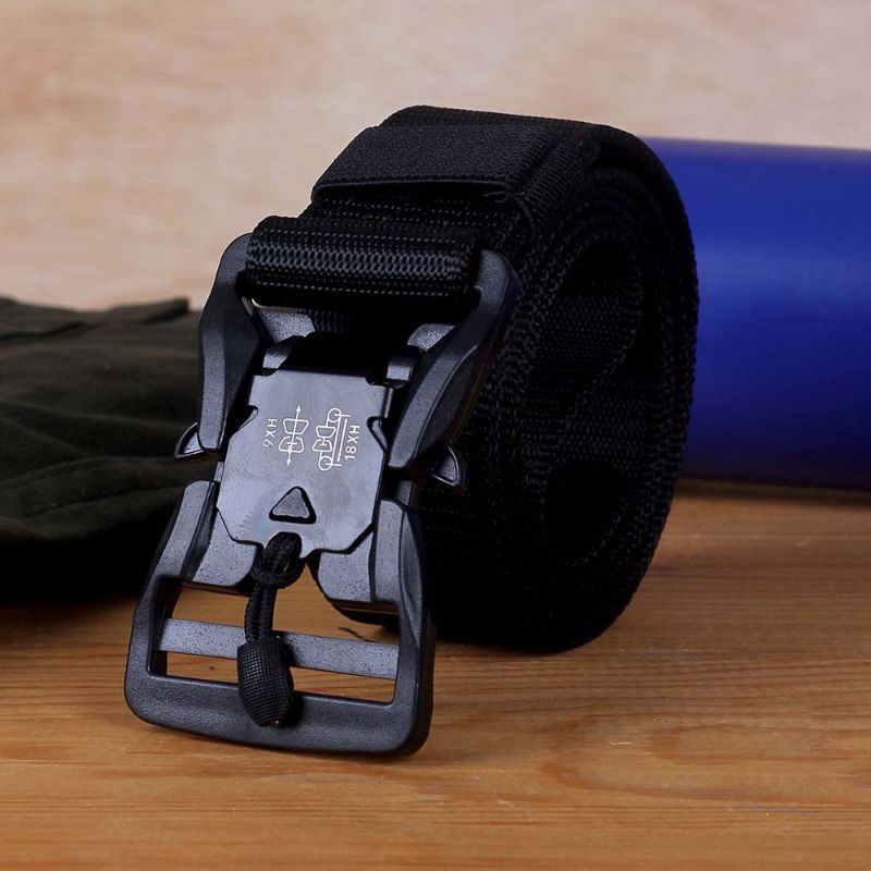 Ikat Pinggang Pria Terbaru | Gesper Belt Sabuk Outdoor Cowok | Tantical Distro Original - Hitam Emas