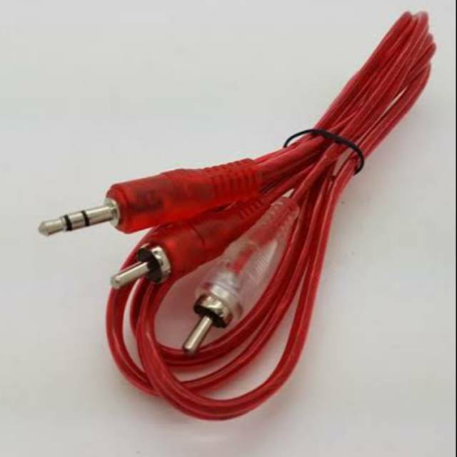 Kabel RCA to mini stereo 2-1/Kabel Hp 2in1 Transparan