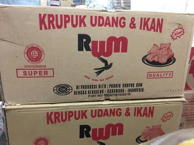 Kerupuk Rum Gondang 6kg / Krupuk Rum Udang &amp; Ikan Dus / Kerupuk Rum Karton Gondang Walet / Krupuk