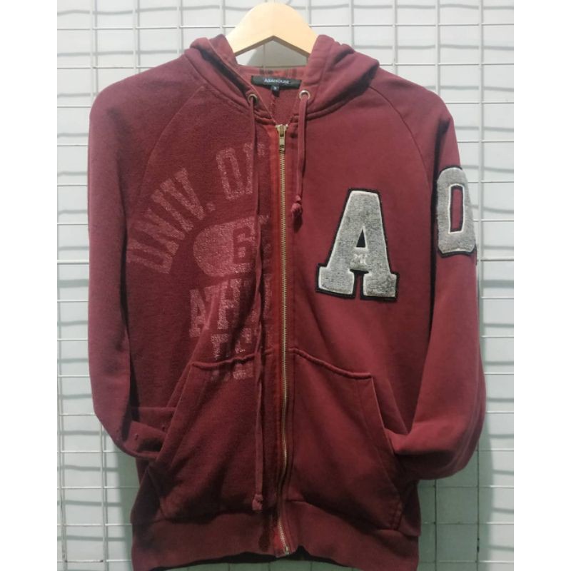 ABAHOUSE ZIP HOODIE RED JAKET MERAH BEKAS ORIGINAL LIKE NEW SECONDS SIZE XL UNISEX