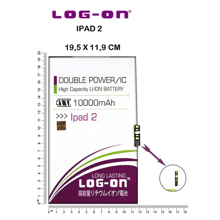 BATERAI IPAD 2 - A1376 - LOG ON ORIGINAL DOUBLE POWER BATTERY BATRE