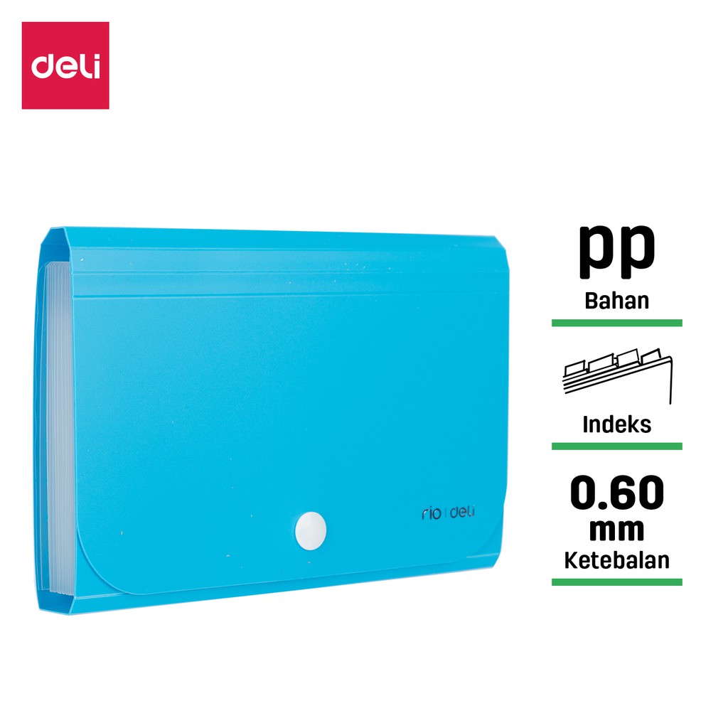 

Deli Expanding File Penutupan Snap yang mudah 12 Pembagi dengan tab index untuk pengaturan E5561