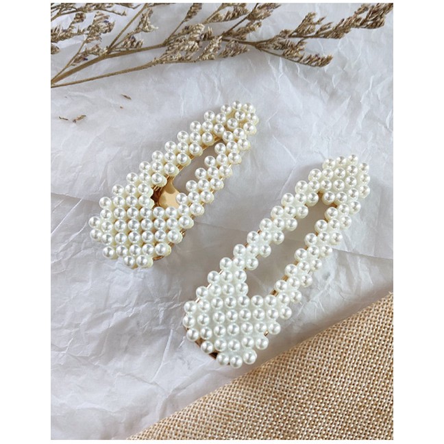 LRC Jepit Rambut Fashion White Pearl Clip F38759