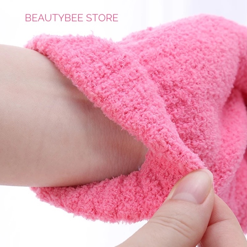 SOFT BATH GLOVES / SARUNG TANGAN HANDUK PENGERING RAMBUT/ TUBUH LINE SILUBI