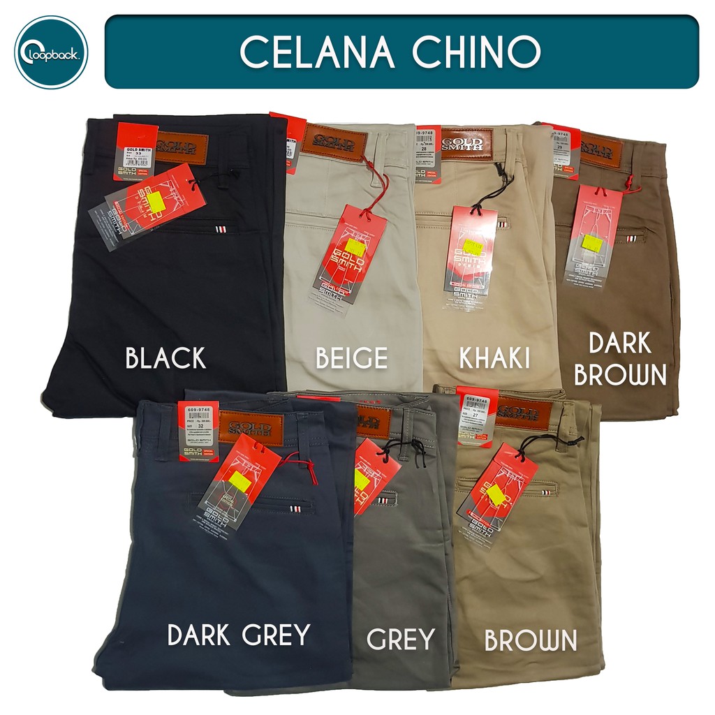 Celana Panjang Chino Slim Fit Dark Brown Merek Gold Smith ORIGINAL