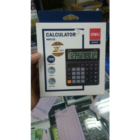 Kalkulator Deli Original M011-20 Smart Tax check &amp; Correct Dual Power 12 Digit