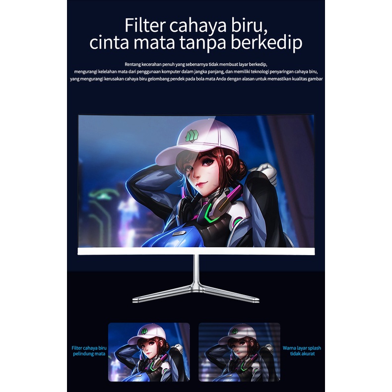 BLUE SKY Monitor definisi tinggi 27 inci yang menghadap langsung, monitor komputer gaming profesional, monitor definisi tinggi 2K/75HZ