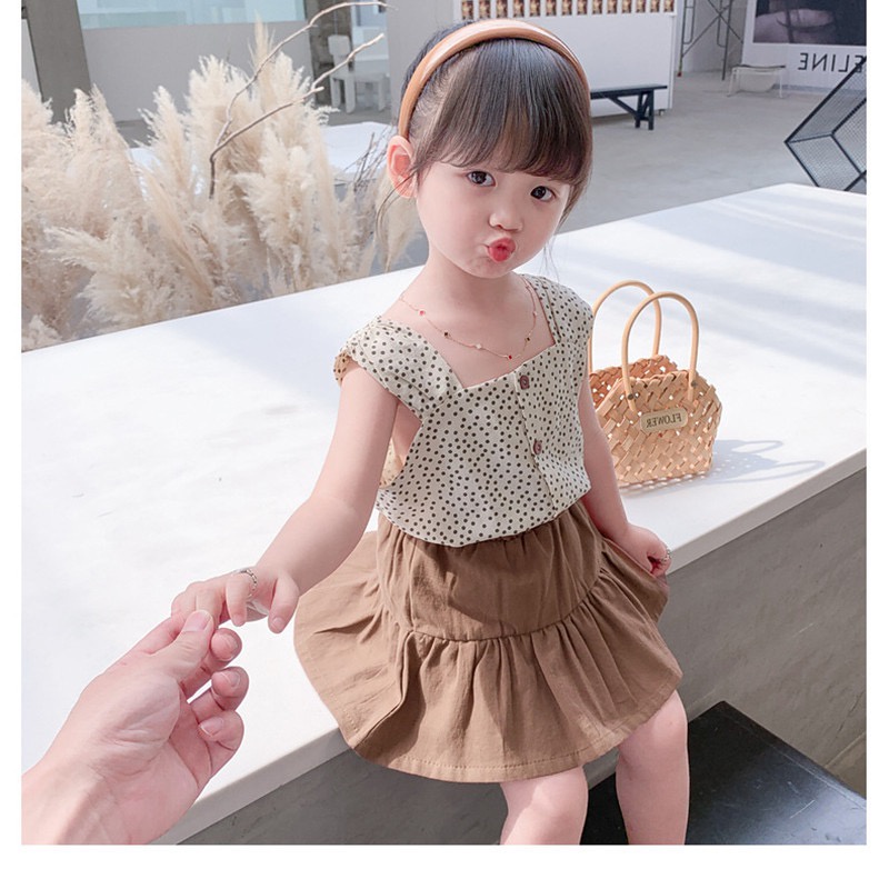 Setelan Anak Perempuan /Set Baju Korea Style Import Tanpa Lengan