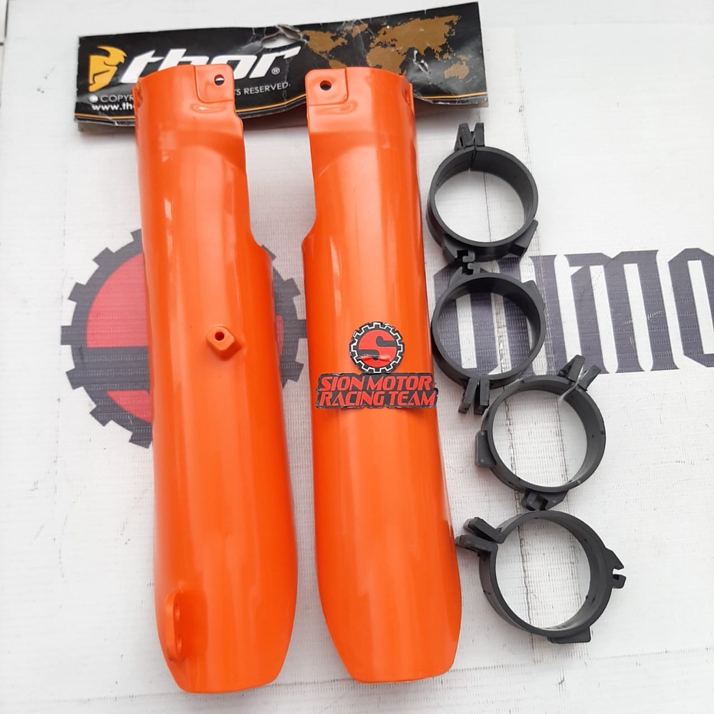 Front Guard Shock Absorber / Pelindung Shockbreaker / Cover Shock Depan Kawasaki KLX 150 BF Orange T