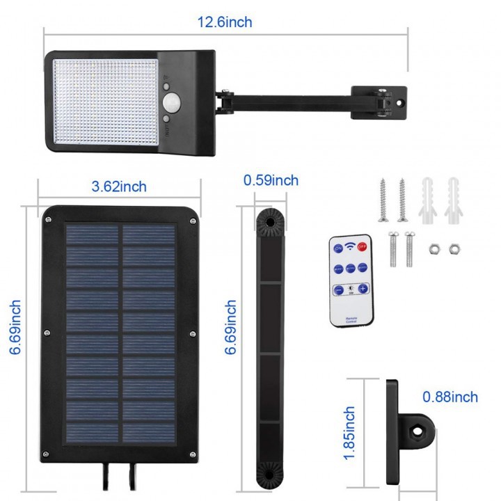SL-Z48 - 800 Lumens Motion Sensor 48 LED Solar Lamp Light with Remote