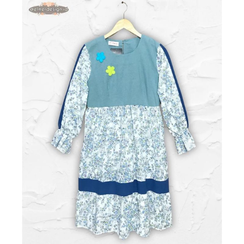 Midi Dress | Dress Bunga | Tunik | Dress Lengan Panjang| Dress Katun Linen