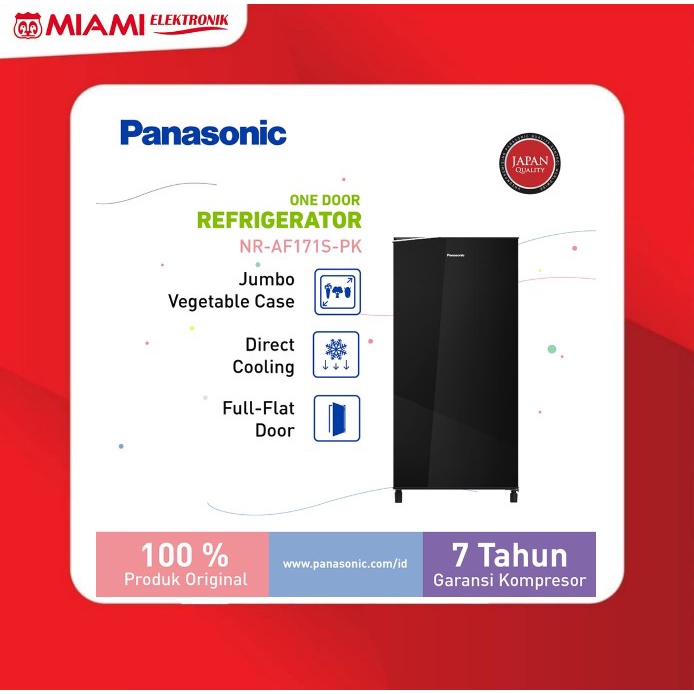 Panasonic Lemari Es 1 Pintu 155 Liter NRAF171S-PK Black Kulkas 1 pintu