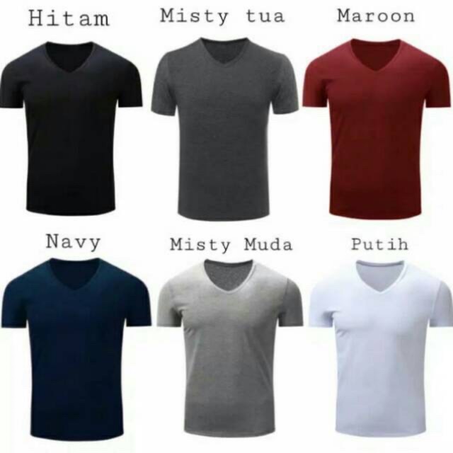 KAOS VNECK PRIA TANGAN PENDEK XXL