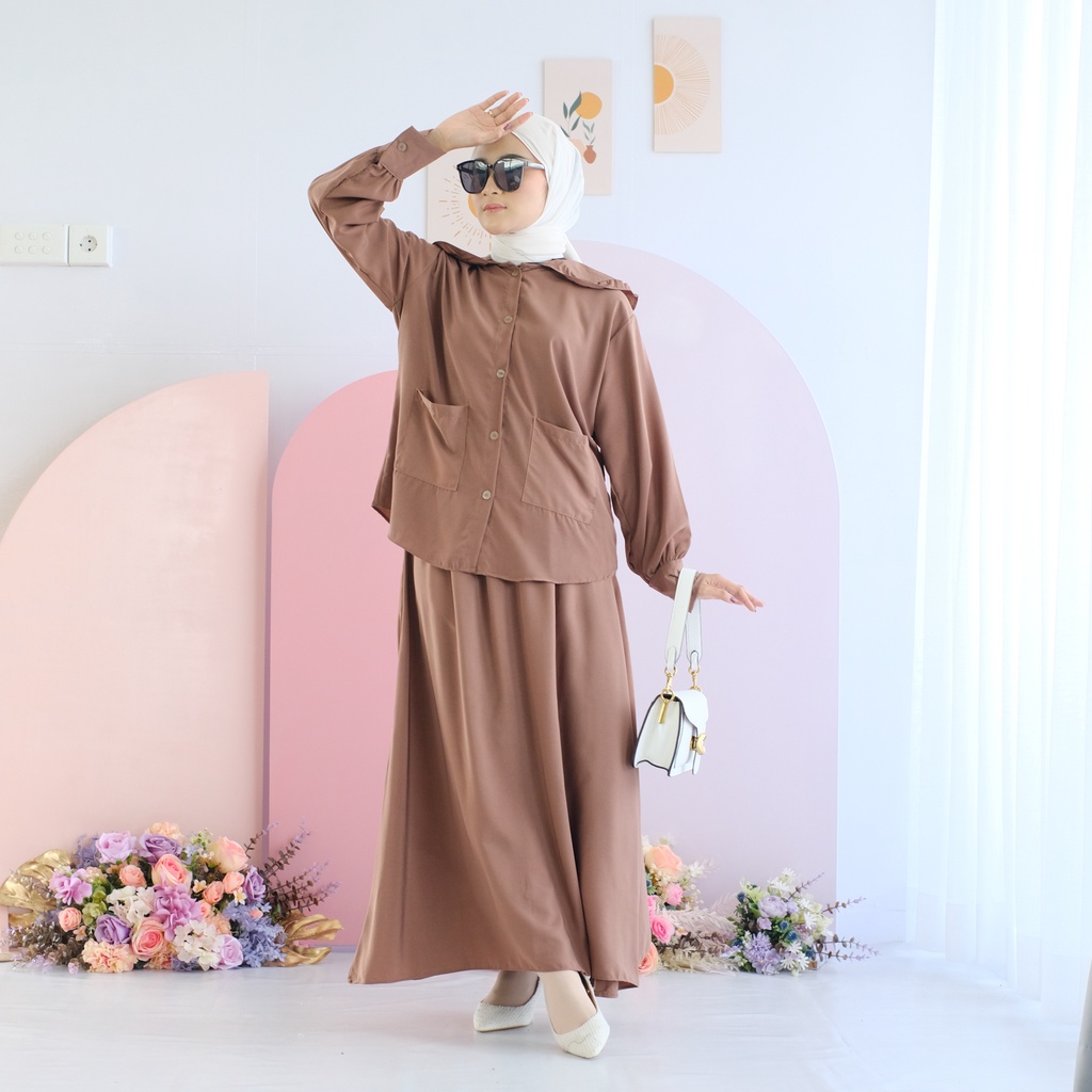 (MSB) ONE SET CANDYANA OVERSIZE DAILY KEMEJA ROK SET WOLFIS