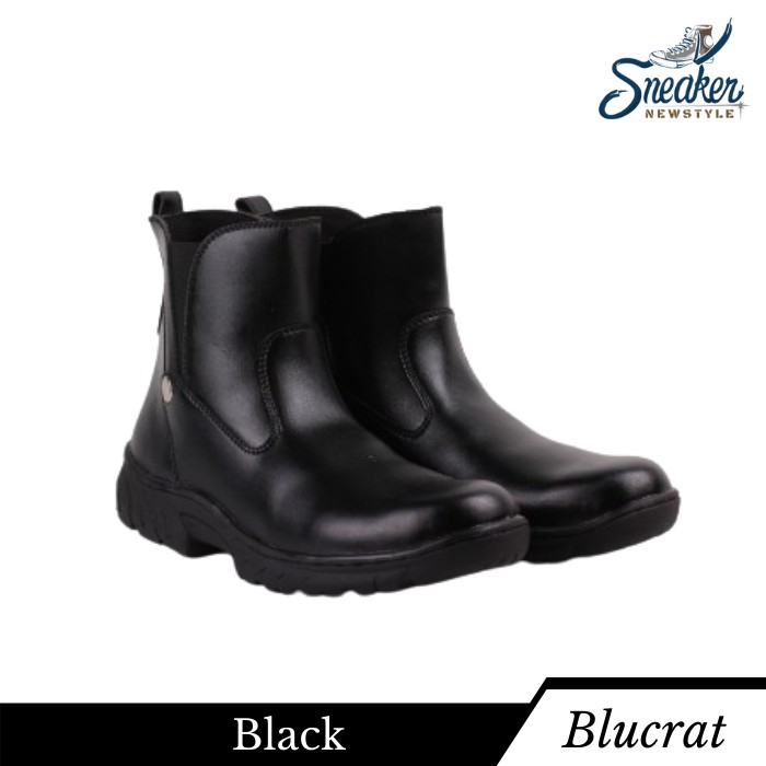 SEPATU SAFETY BOOTS PRIA UJUNG BESI ORIGINAL BLUCRAT VADOS OUTDOOR KERJA LAPANGAN-Black