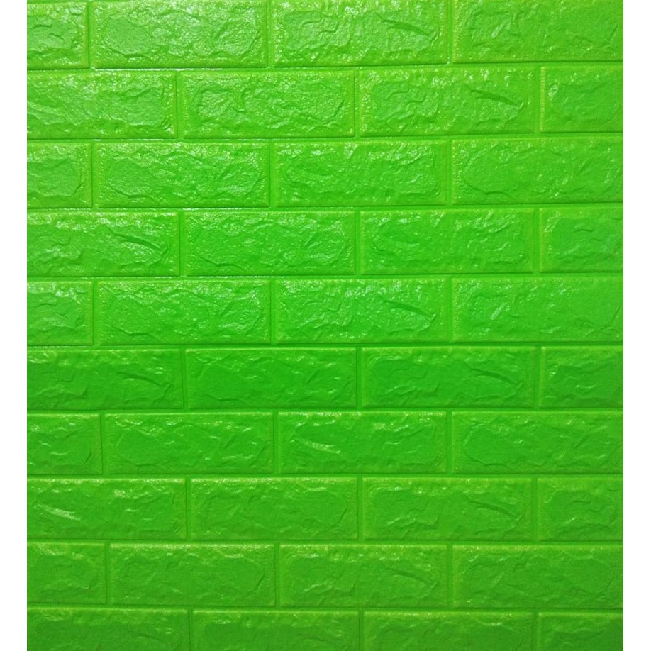 (PROMO) Jakarta_Aksesoris Wallpaper Dinding Foam 3D Motif Batu Bata / Walpaper Dinding Foam High Quality (COD)-BATA DARK GREEN @