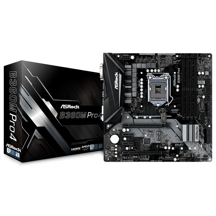 ASRock B360M Pro4 (LGA1151, B360, DDR4, USB3.1, SATA3)