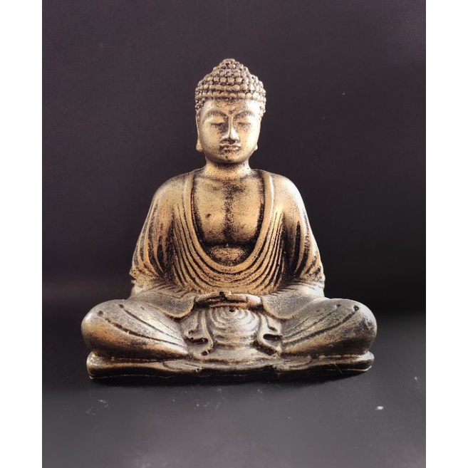 Patung Budha Meditasi Gold Antik / patung Aquarium Aquaspace