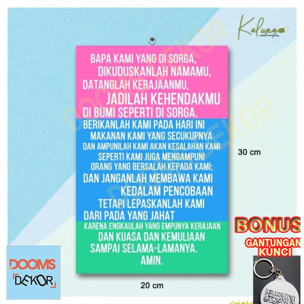 Grosir Hiasan Dinding Kristen/Wall Decor Kristen - Katolik - Doa Bapa Kami Elegan
