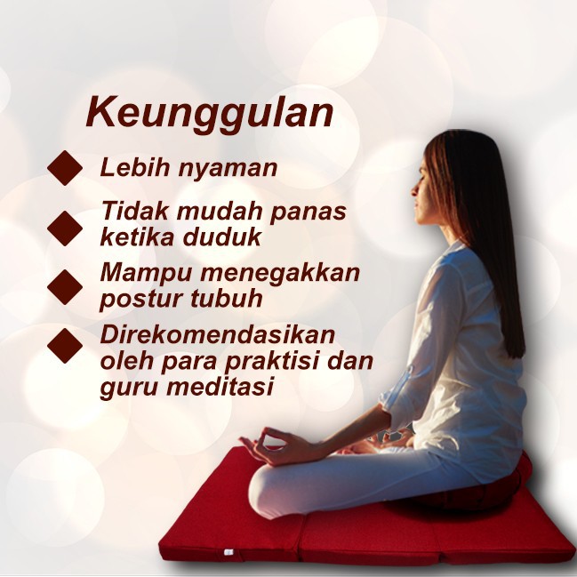 Matras / Bantal/Alas Meditasi Kombinasi Zabutton+ Zafu Red Maroon