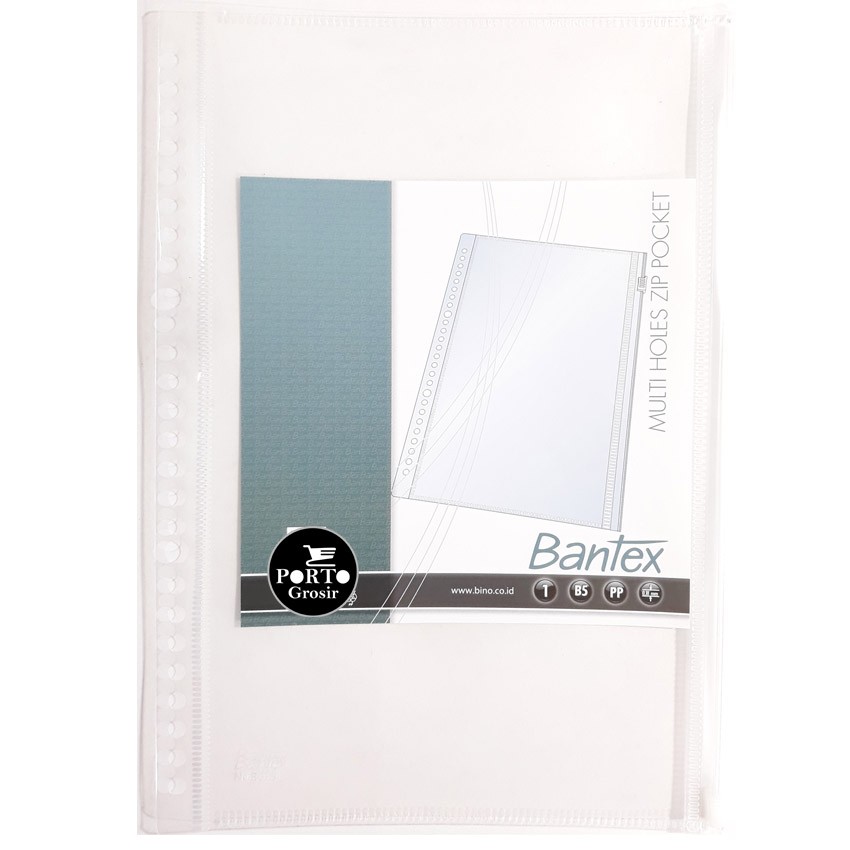 

Bantex Zipper Pocket B5 26 Holes Kantong Wadah Plastik Zip Ritsleting Anti Lengket 26 Lubang