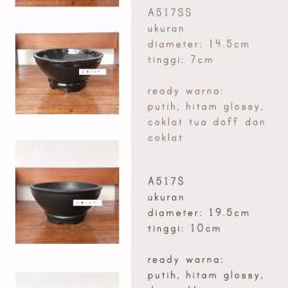 Pot keramik  hitam  mangkok  pot bonsai pot succulent 