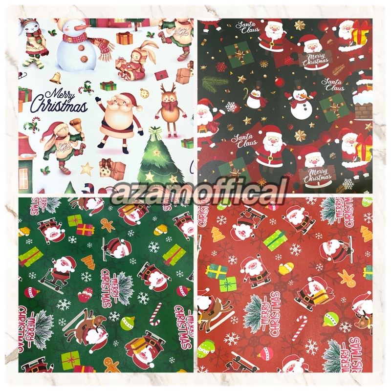 KERTAS KADO SANSAN WAWA DOFF ISI 1 LEMBAR NATAL MERRY CHRISMAS FANCY PAPER SANWA