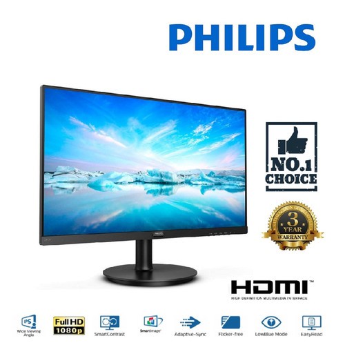 LED Monitor 24 Inch PHILIPS 241V8 - IPS | 75Hz Full HD VGA HDMI Garansi Resmi PHILIPS