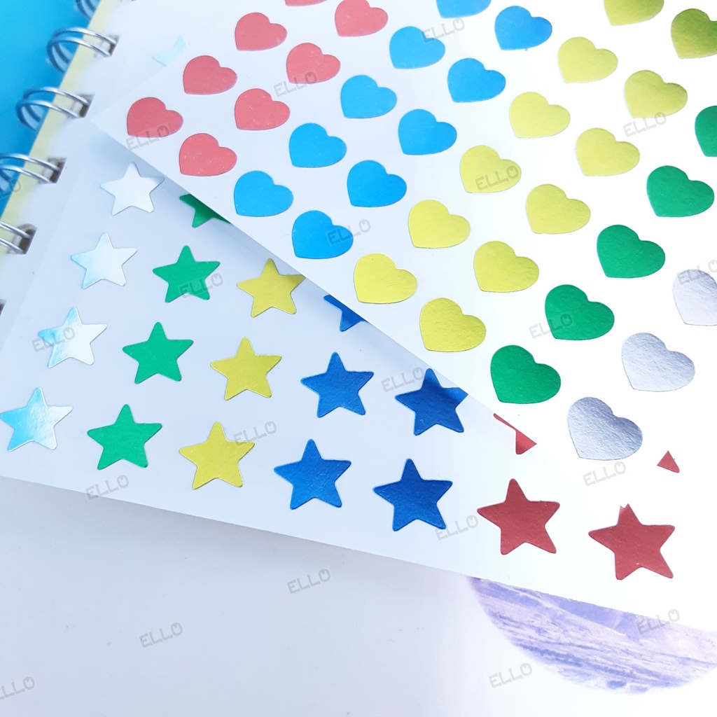 

[42-48pc] Stiker Dot Star & Love - Sticker Party / Pesta - Stiker Bujo Planner - Stiker Deco Dekorasi Planner / Buku / Jurnal / Scrapbook - Stiker Photocard Idol