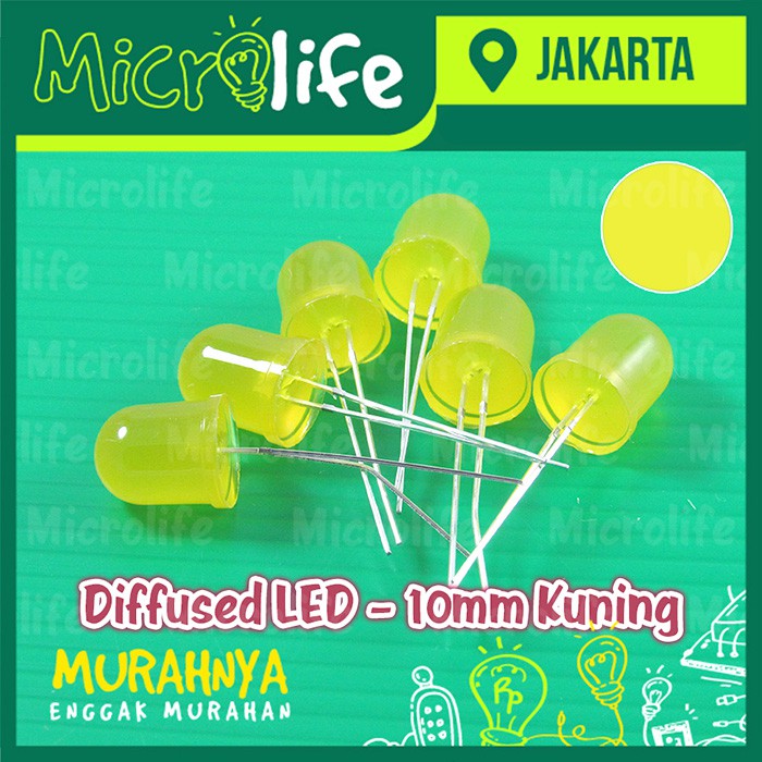 DIFFUSED LED - 10mm KUNING YELLOW