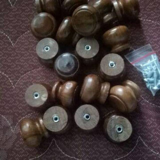 1 lusin // pegangan laci kayu jati asli - gagang pintu laci - Handle Tarikan laci